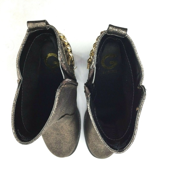 G by Guess Greedy Moto Boot Bootie Sz 9M Gold - Picture 6 of 8